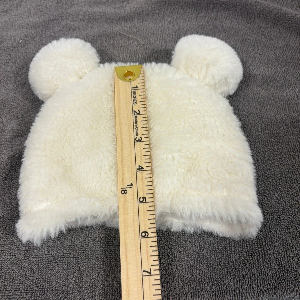 SL Home Fashions Faux Fur Bear Ear Beanie Cream White Fuzzy Winter Hat Kids